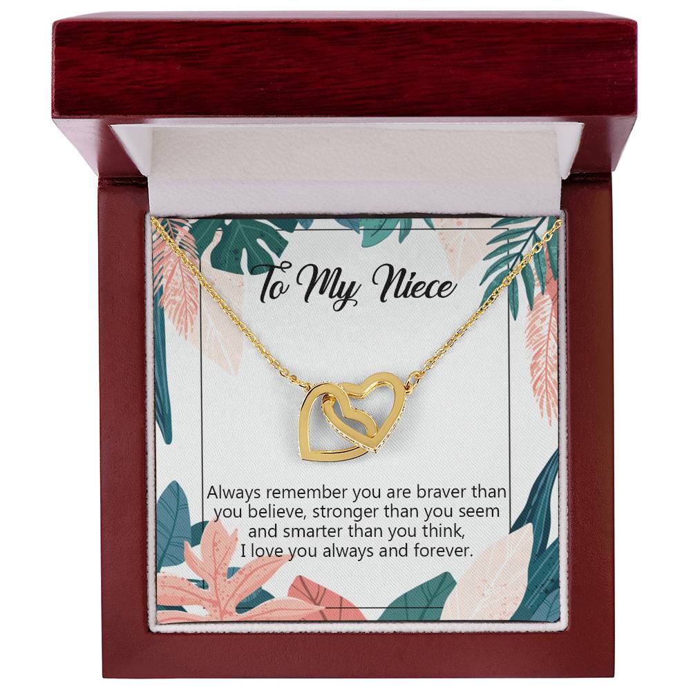 To My Niece Necklace Niece Birthday Gift From Aunt Niece Necklace Giftniece Gift From Aunt Uncle Aunt Niece Interlocking Hearts Necklace