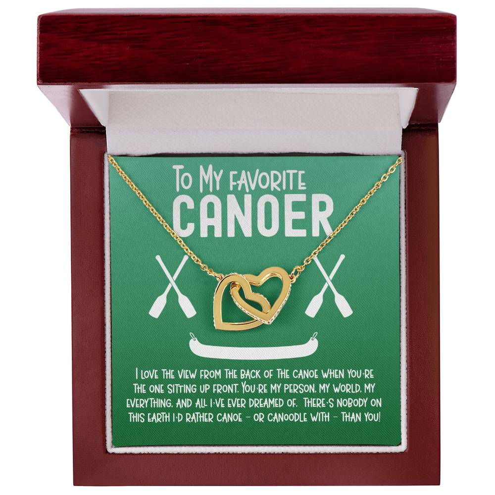 To My Favorite Canoer - Perfect Gift For Outdoors Woman - Interlocking Hearts Interlocking Hearts Necklace