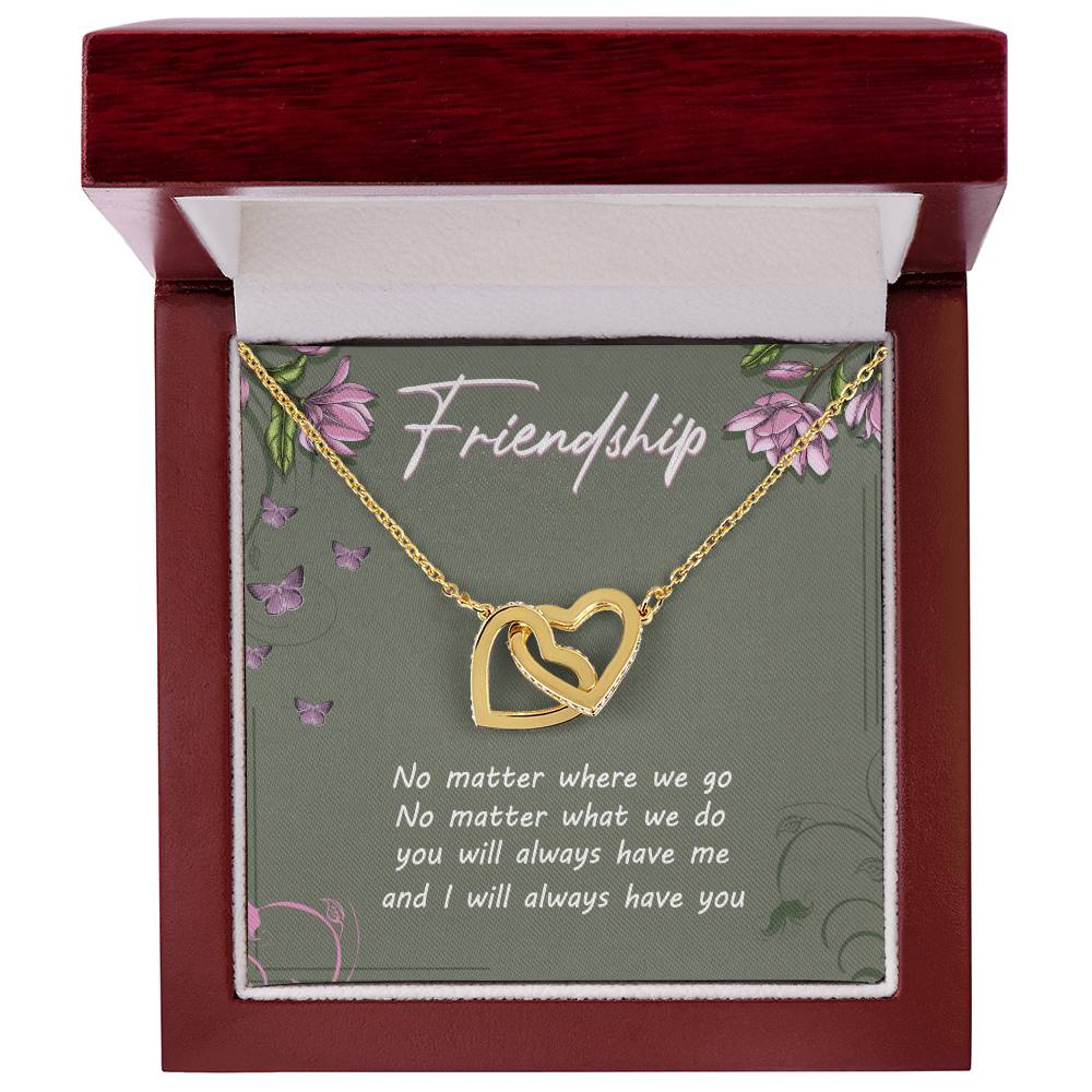 Friendship Interlocking Hearts Necklace Message Card