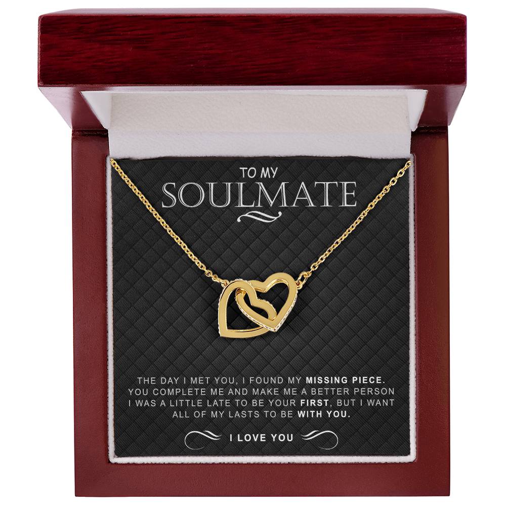 To My Soulmate Necklace Necklace For Soulmate Interlocking Hearts Necklace