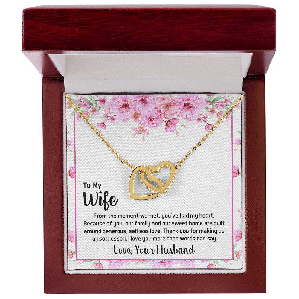 Interlocking Hearts Necklace To My Wife From The Moment We Met