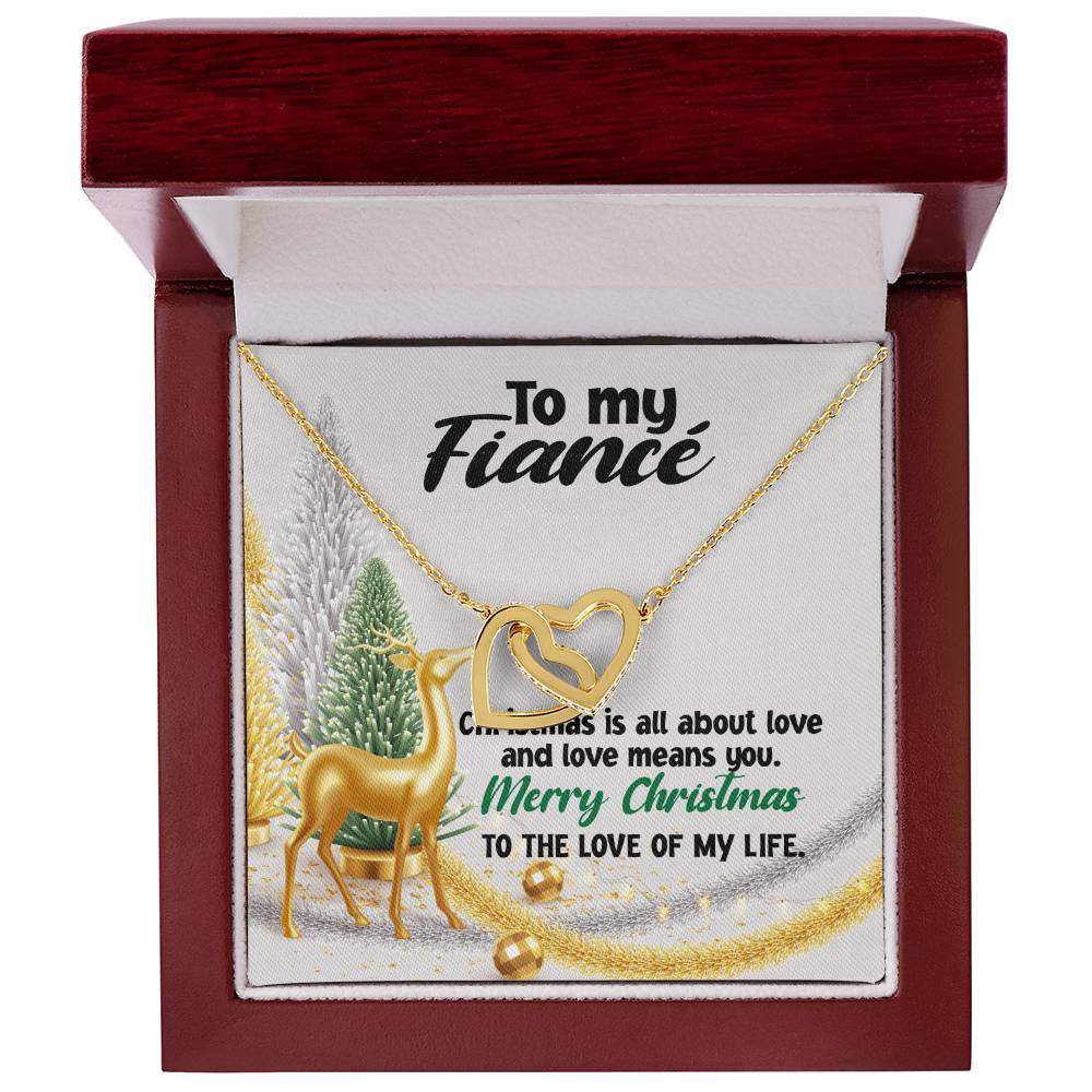 To My Fiancé Necklace Jewelry For My Fiancé Sentimental Gifts Necklace For Fiancé Christmas Gifts Necklace Gift Box Message Card Necklace Interlocking Hearts Necklace