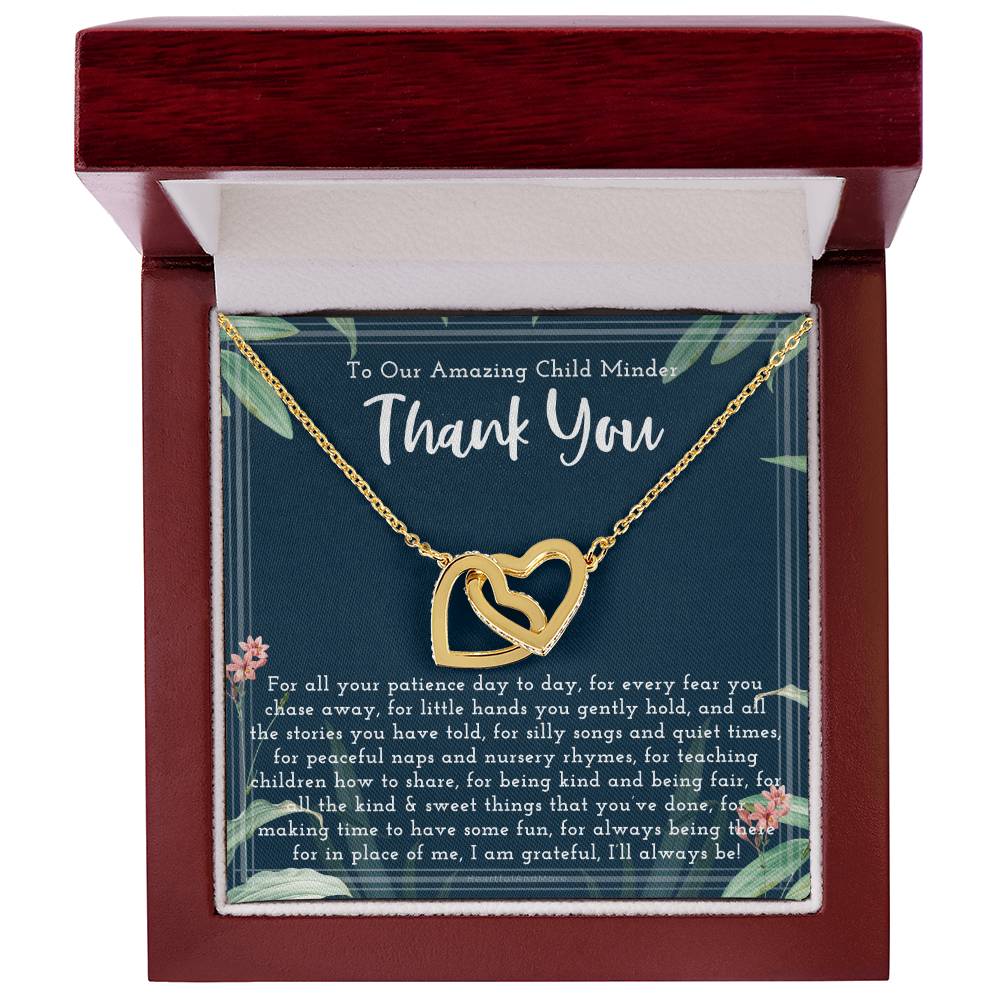 Thank You Gift For Child Minder Child Minder Appreciation Gift Child Minder Leaving Gift Childminder Christmas Gift Child Minder Necklace Interlocking Hearts Necklace