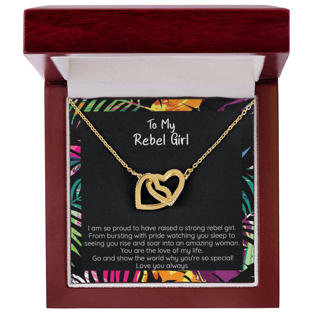 My Rebel Girl Necklace Hearts Locked Interlocking Hearts Necklace