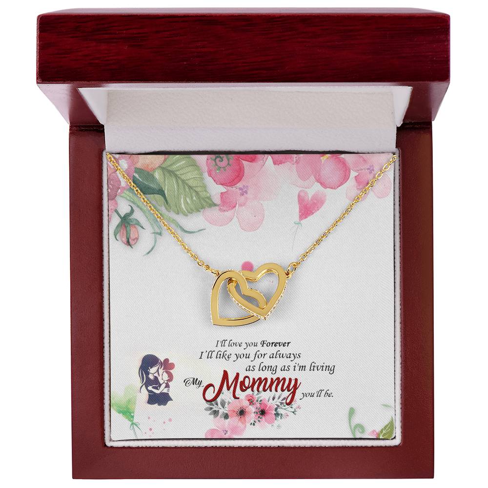 Cute Jewelry Gift For Mom Interlocking Hearts Necklace