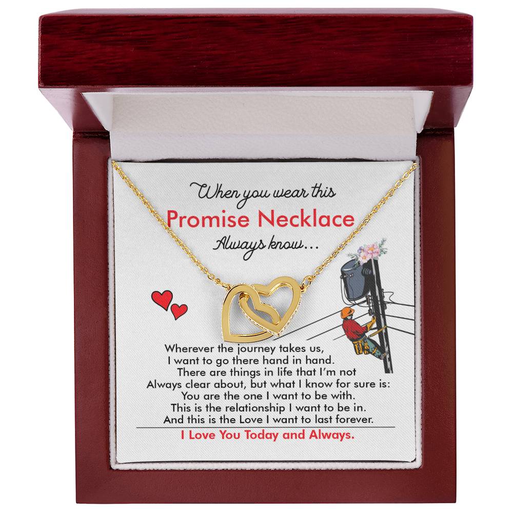 Lineman'S Girl - Interlocking Heart Necklace Interlocking Hearts Necklace