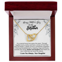 Happy Mother'S Day Mom It'S A Special Bond That Spans The Years. Interlocking Hearts Necklace