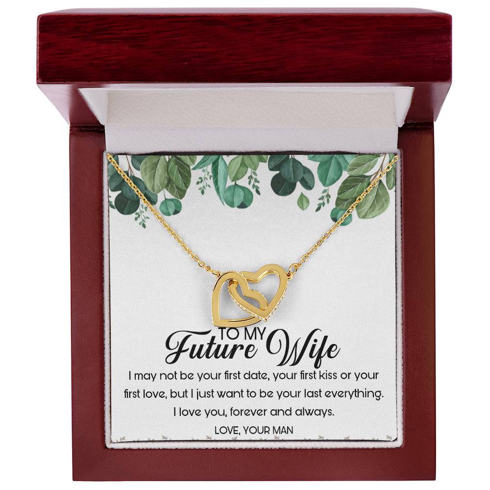 To My Future Wife Interlocking Hearts Necklace Message Card