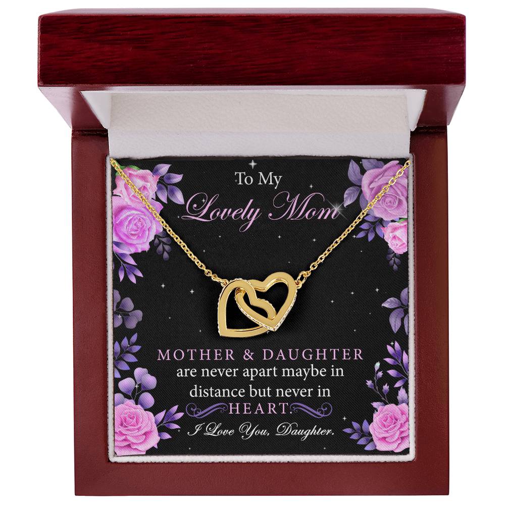 Gifts For Mom From Daughter Interlocking Hearts Necklace