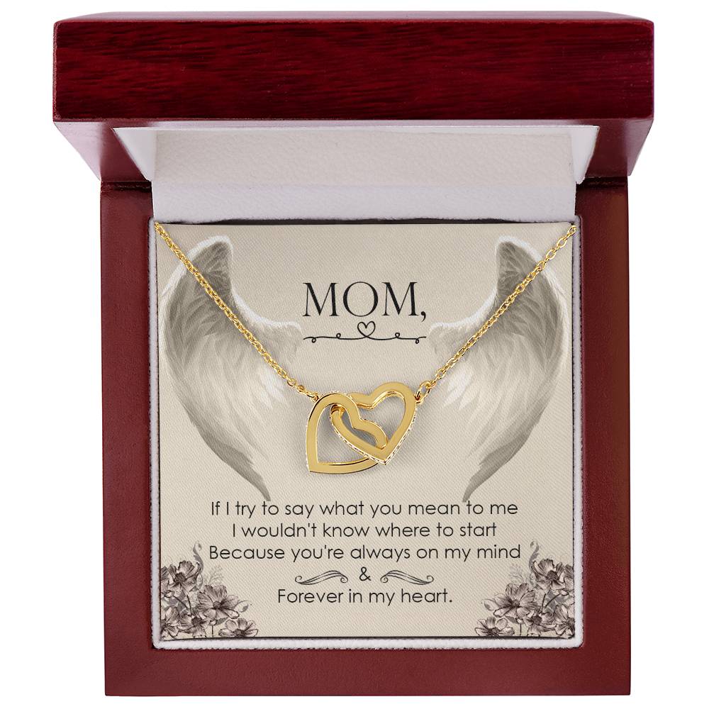 Mom Forever In My Heart - Interlocking Heart Necklace Interlocking Hearts Necklace