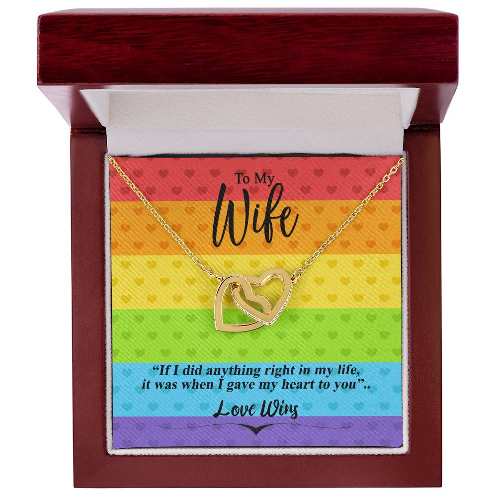 Love Wins Necklace Interlocking Hearts Necklace