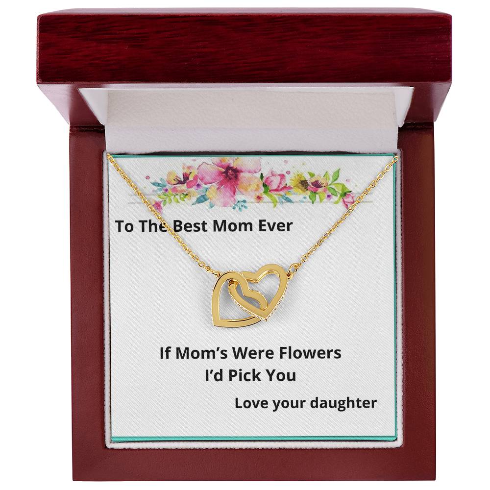 If Mom'S Were Flowers Two Hearts Necklace Interlocking Hearts Necklace