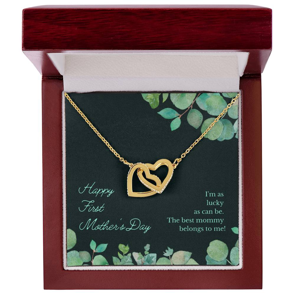 The Best Mommy Necklace Gift Two Hearts Necklace Mother'S Day Gift For Mom Interlocking Hearts Necklace