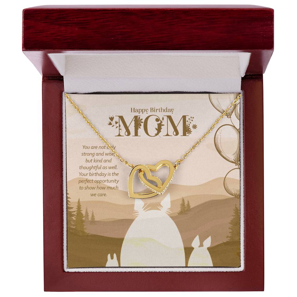 My Strong And Wise Mother - Interlocking Hearts Necklace