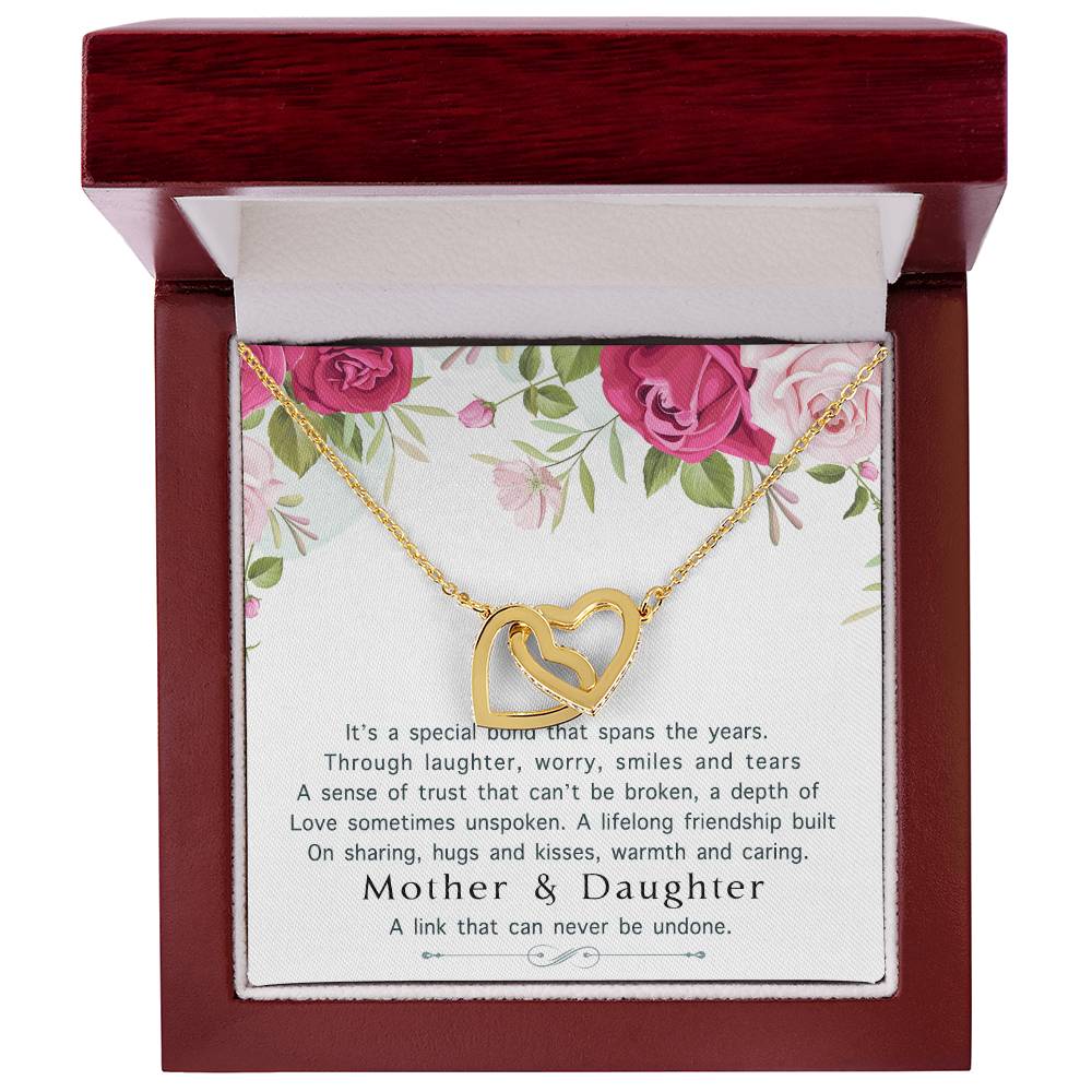 Mother Daughter Interlocking Hearts Necklace