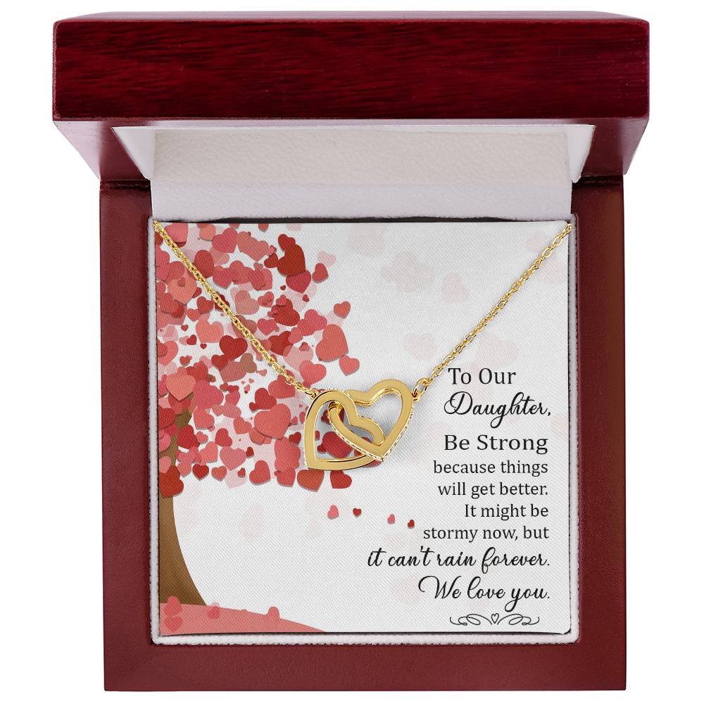 Necklace - To Our Daughter Interlocking Hearts Necklace