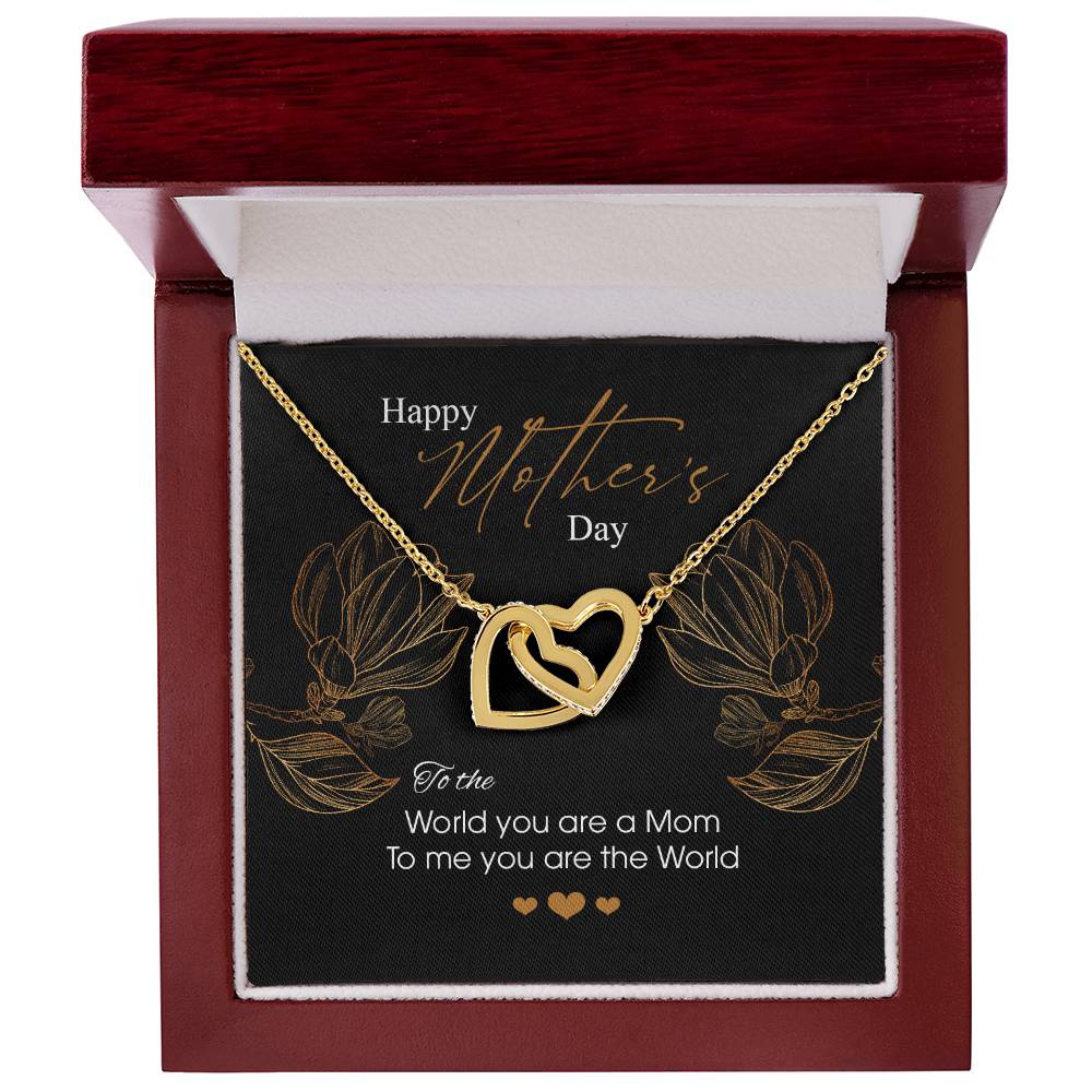 Gift For Mom - You Are The World - The Interlocking Heart Necklace Interlocking Hearts Necklace