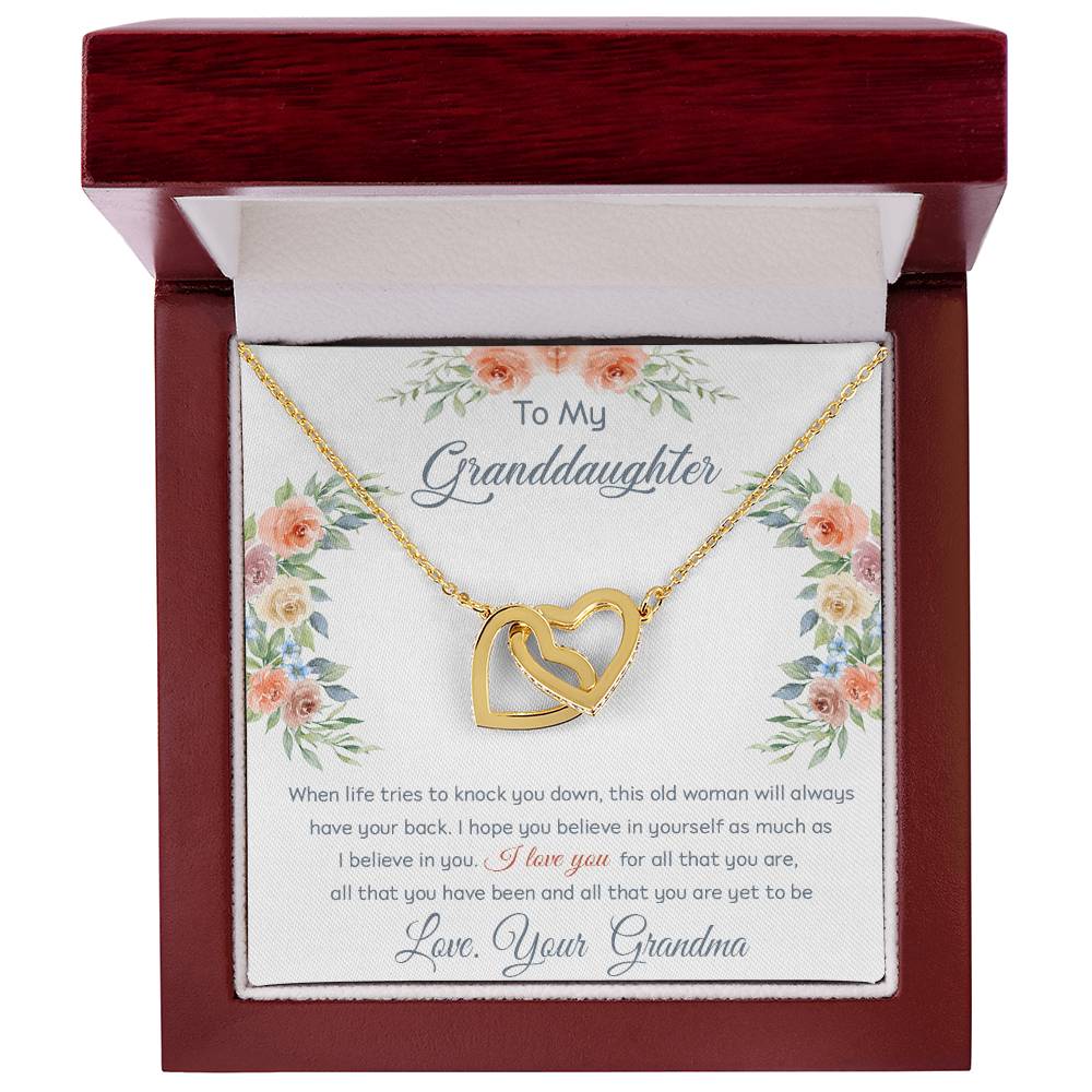 I Love You - Best Gift For Granddaughter Interlocking Hearts Necklace