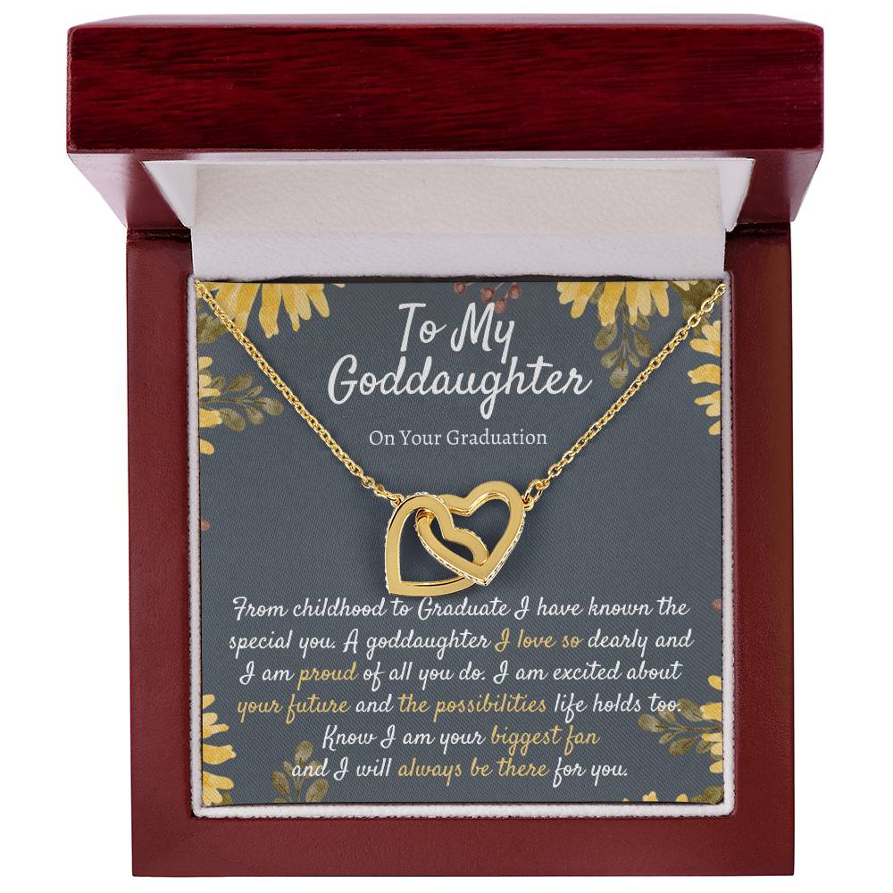 Goddaughter Graduation Gift Interlocking Necklace Meaningful Goddaughter Gift Gift From Godmother Unique Gift For Goddaughter Graduation Interlocking Hearts Necklace