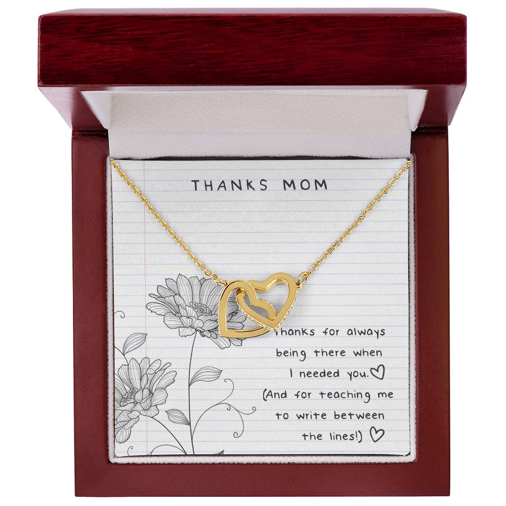 Thanks Mom - Between The Lines Interlocking Hearts Necklace