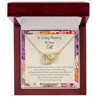 Loss Of Cat - In Loving Memory Of Your Best Friend - Connected Hearts Forever Necklace Interlocking Hearts Necklace