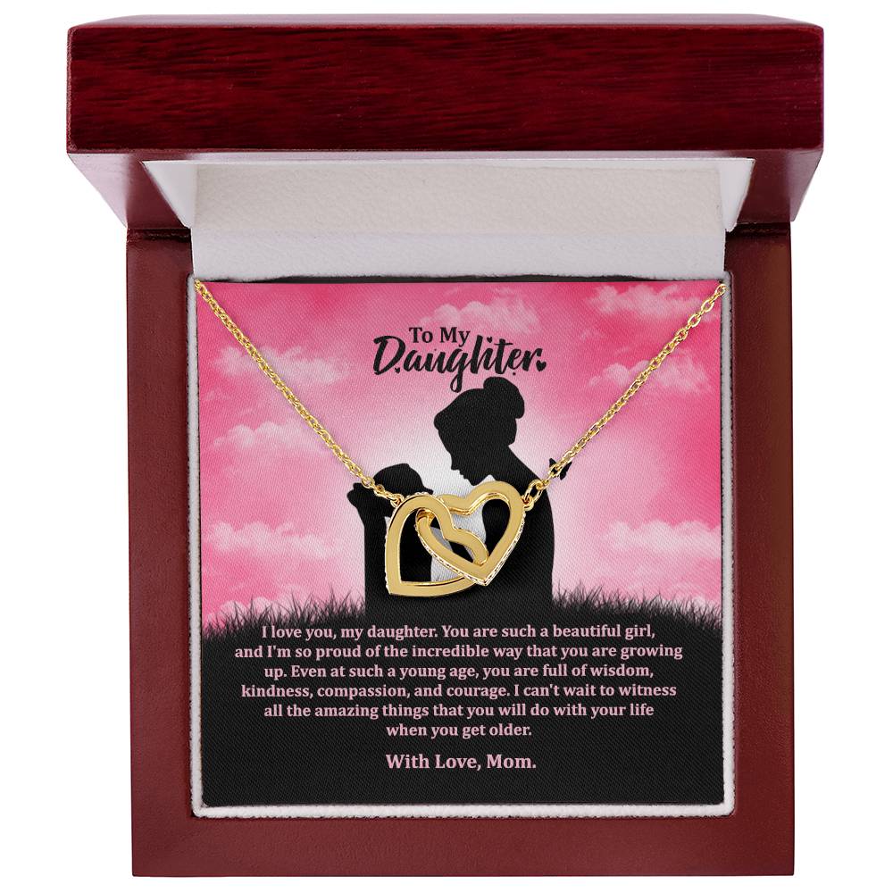 I Love You My Daughter - To My Daughter - Necklace Interlocking Hearts Necklace