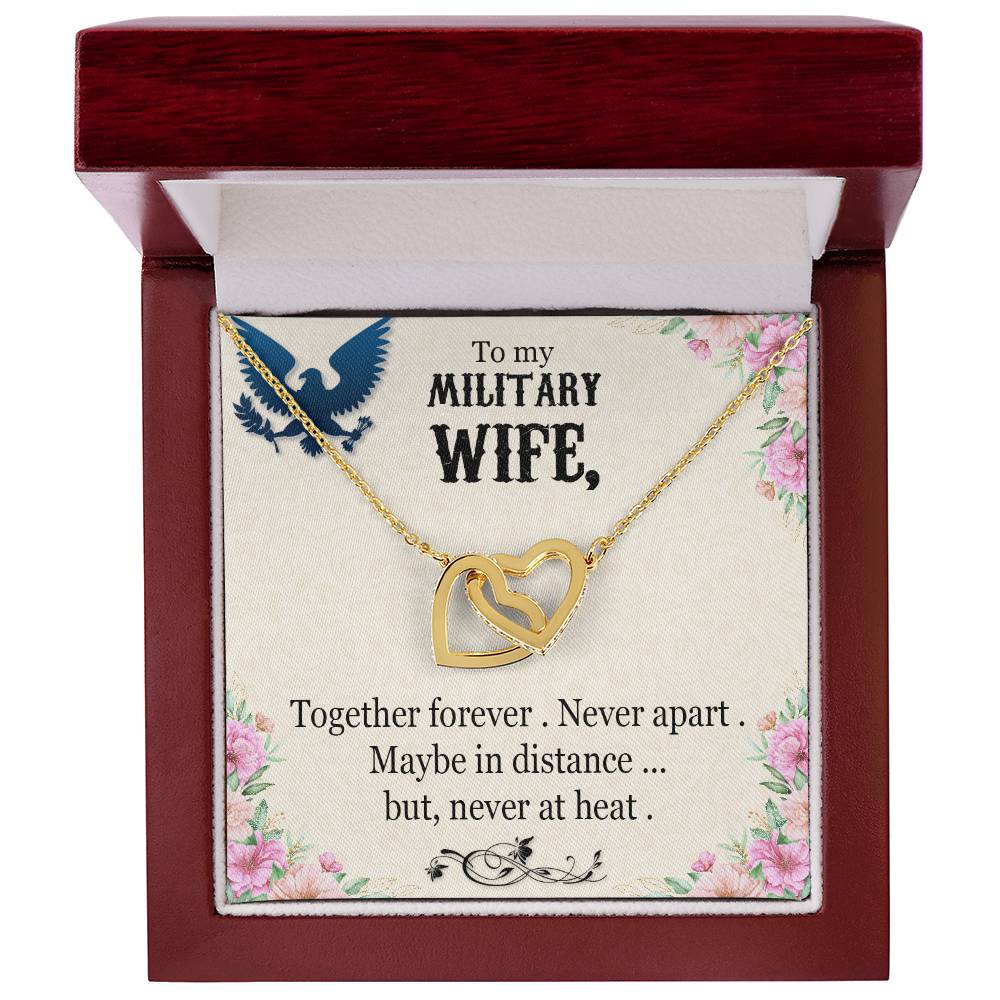 To My Military Wife Necklace Interlocking Hearts Necklace