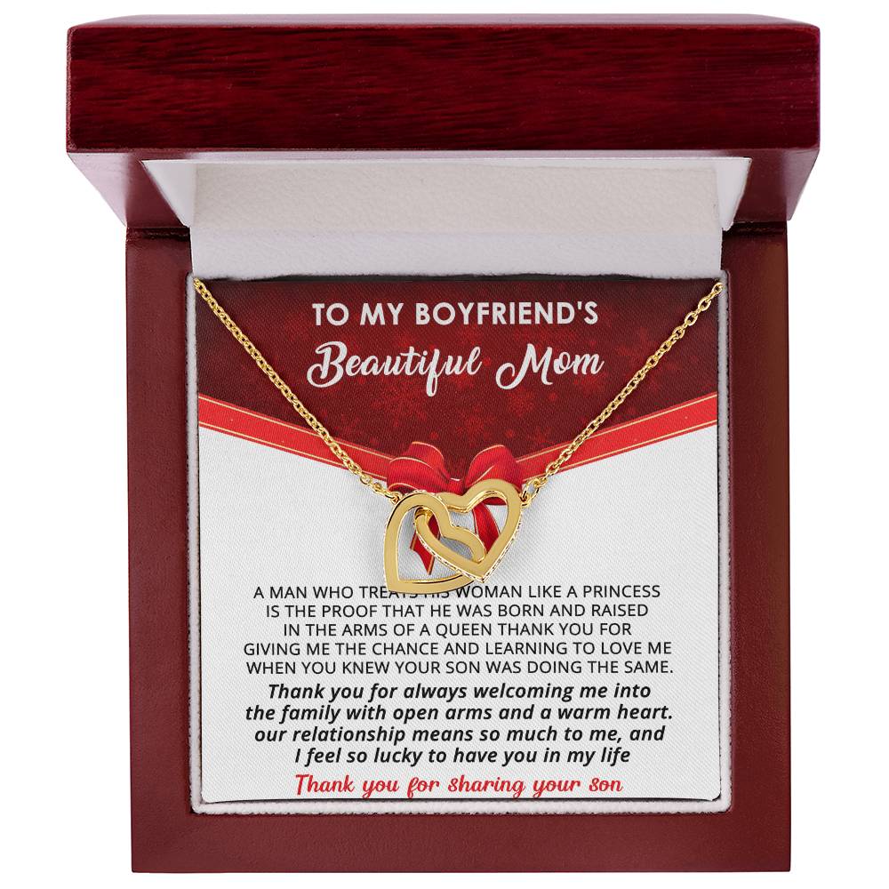 Gift For Boyfriend'S Mom - A Queen - Interlocking Interlocking Hearts Necklace