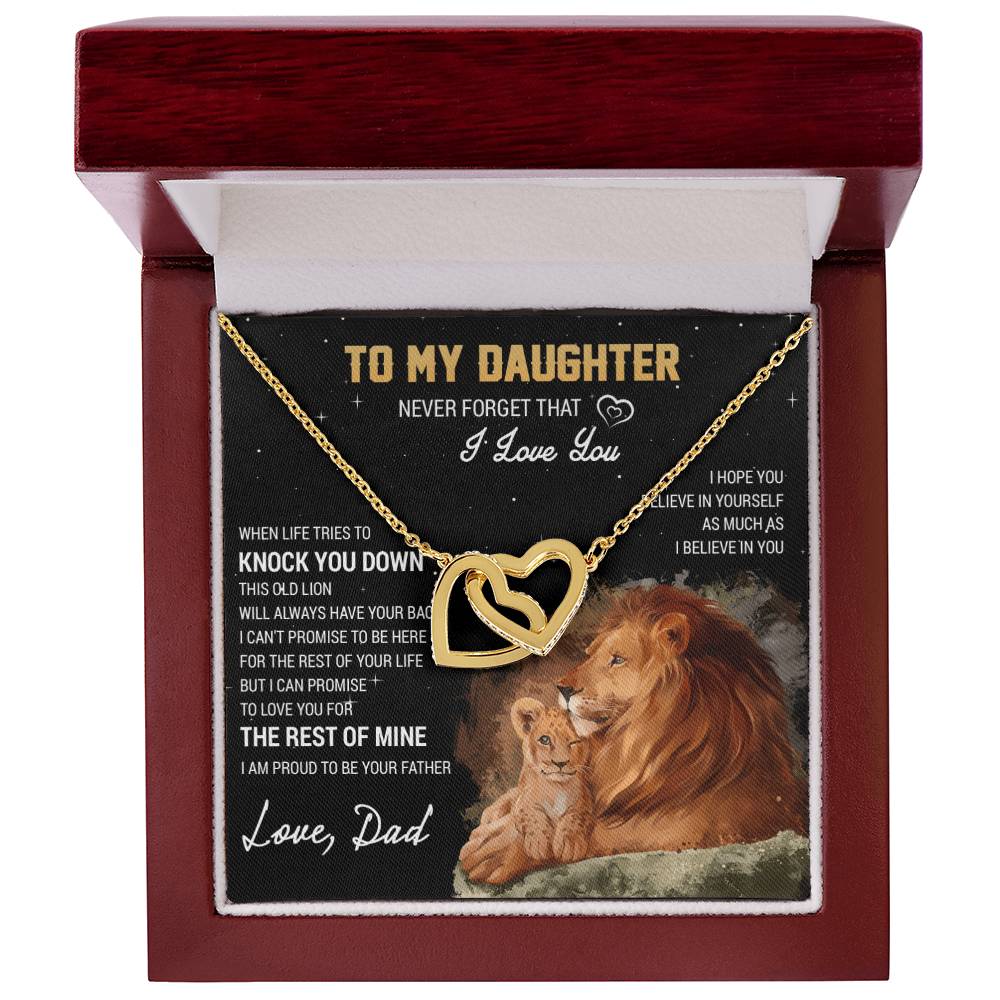 To My Daughter - Interlocking Hearts Necklace