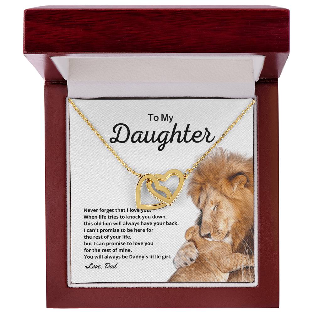 To My Daughter - Necklace Gift Set Interlocking Hearts Necklace