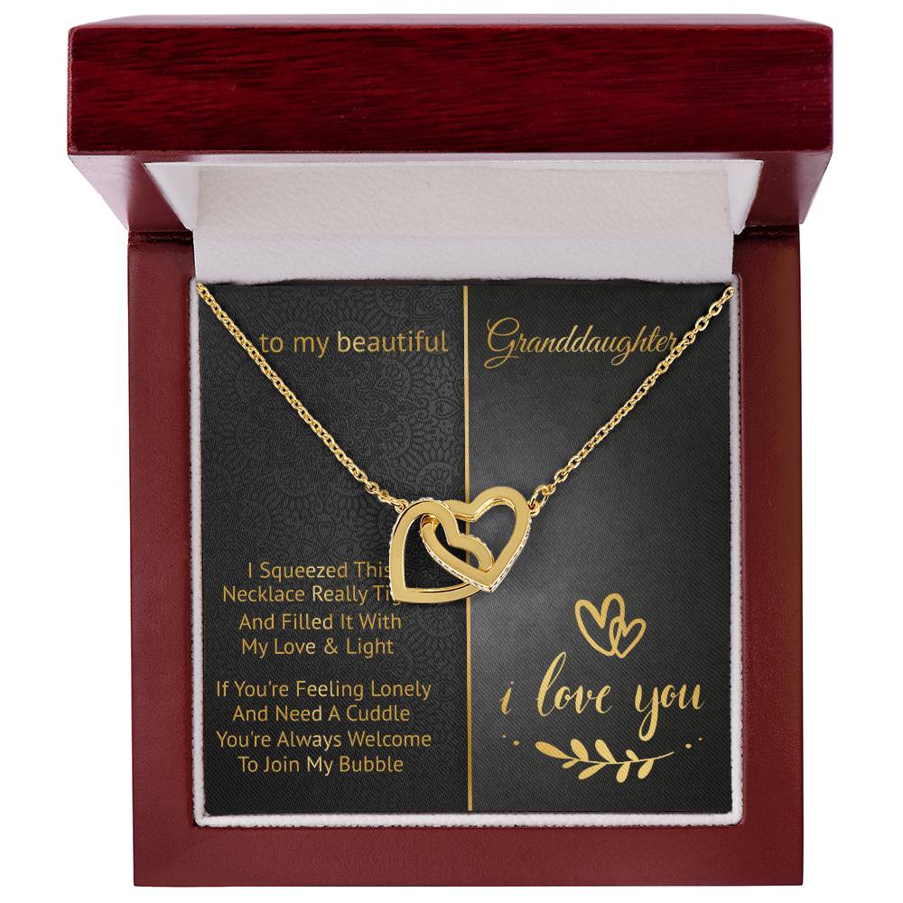 To My Beautiful Granddaughter - Join My Bubble - Interlocking Hearts Necklace