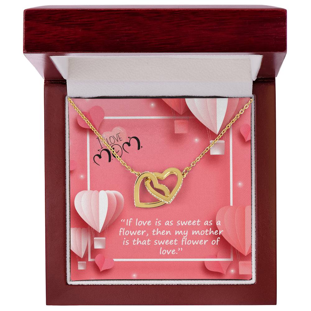 I Love My Mom Very Much Happy Mothers Day Interlocking Hearts Necklace