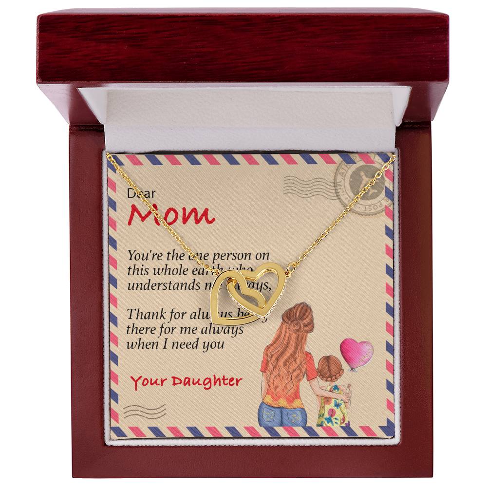 Happy Mother'S Day Gift - Thank You For Always Being There - The Interlocking Heart Necklace Interlocking Hearts Necklace