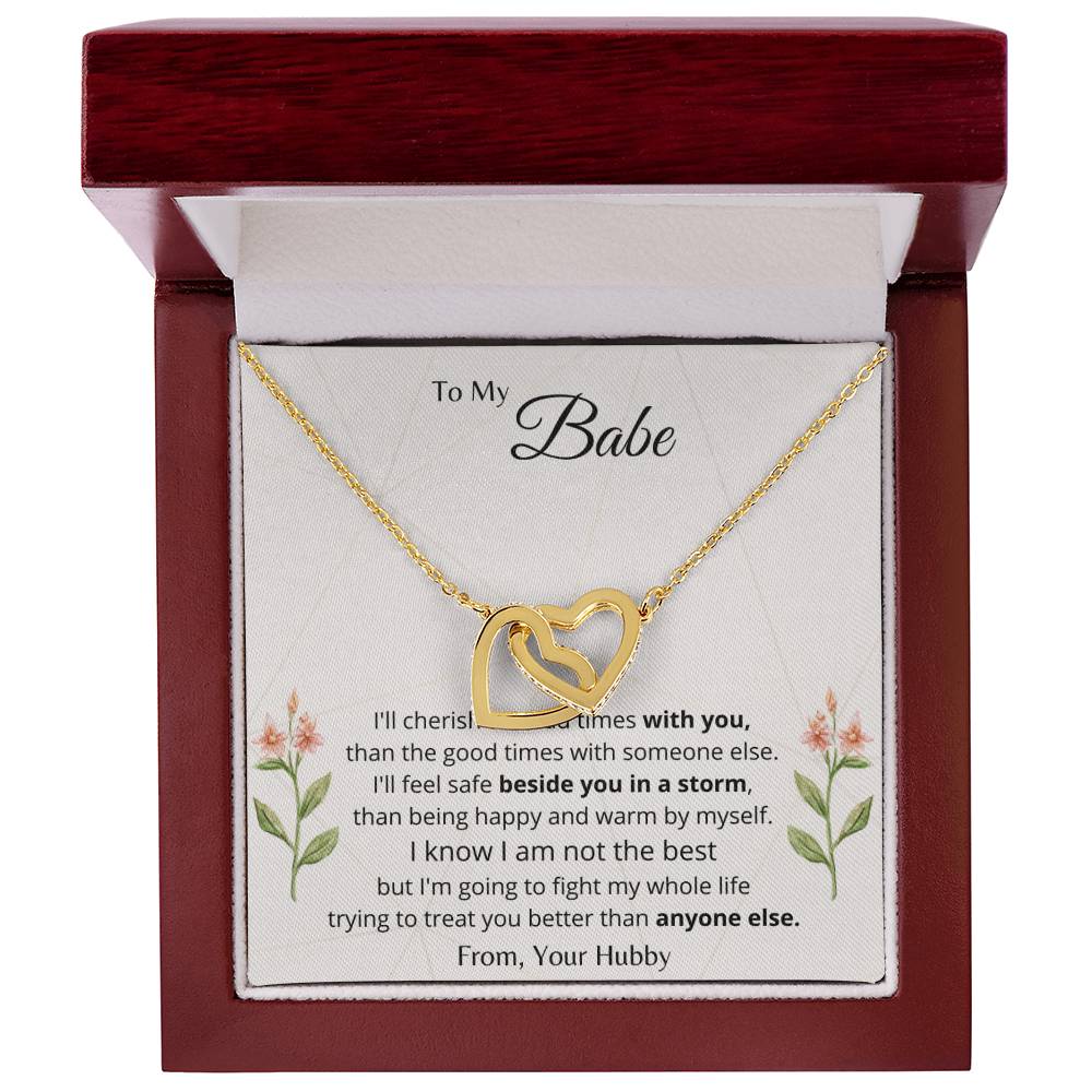Babe Necklace Interlocking Hearts Necklace