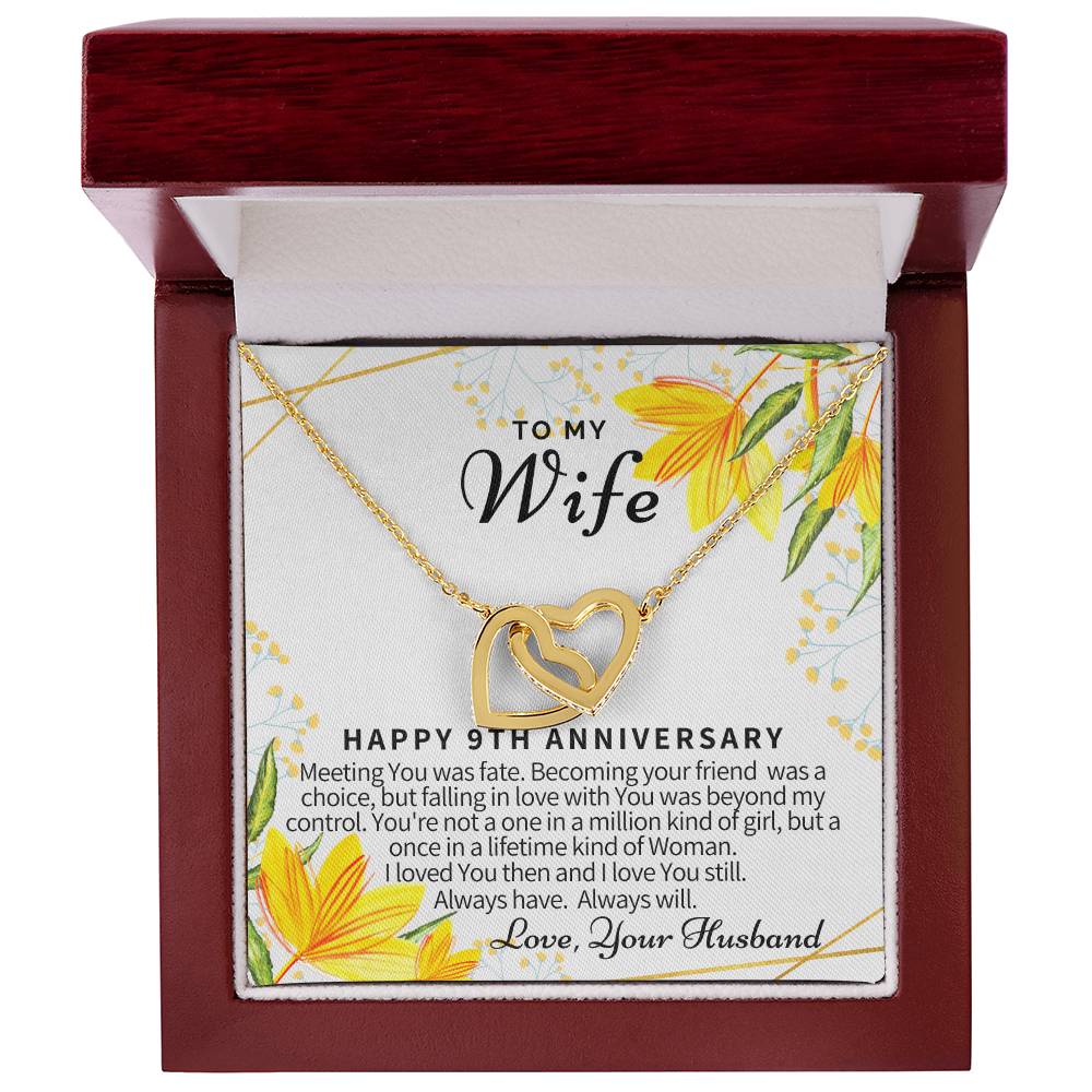 9Th Anniversary Gifts 9 Year Wedding Anniversary Gift Ideas 9Th Wedding Anniversary Gift For Her 9 Year Anniversary Gift For Wife Interlocking Hearts Necklace
