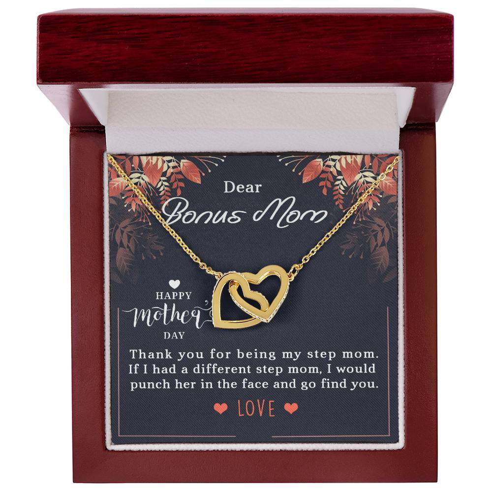 Bonus Mom Interlocking Hearts Necklace