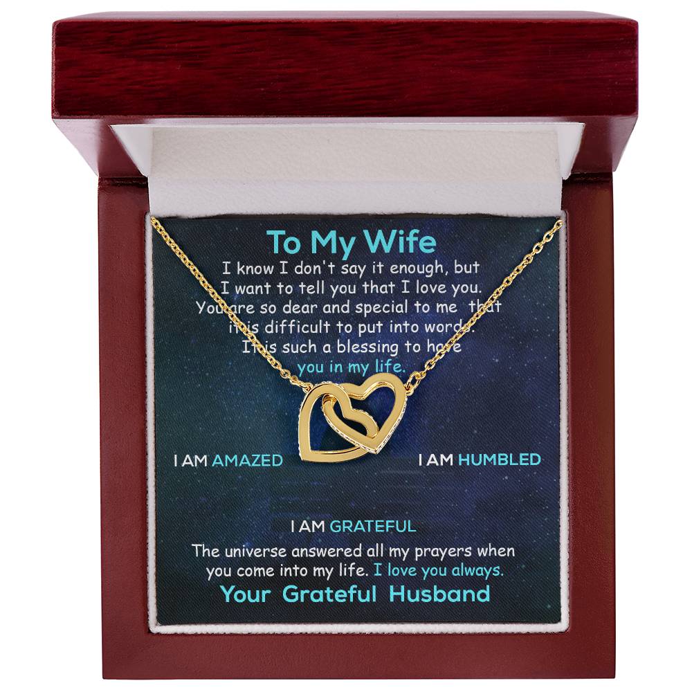 Personalized Wife Necklace Husband To Wife Gift For My Wife Romantic Wife Gift Wife Birthday Surprise Wife Appreciation Up The Movie Interlocking Hearts Necklace