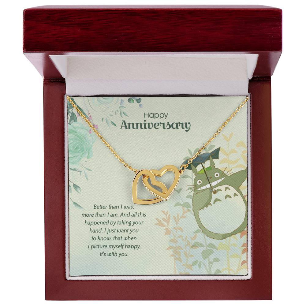 Totoro Anniversary Edition Lucky To Have You - Interlocking Hearts Necklace