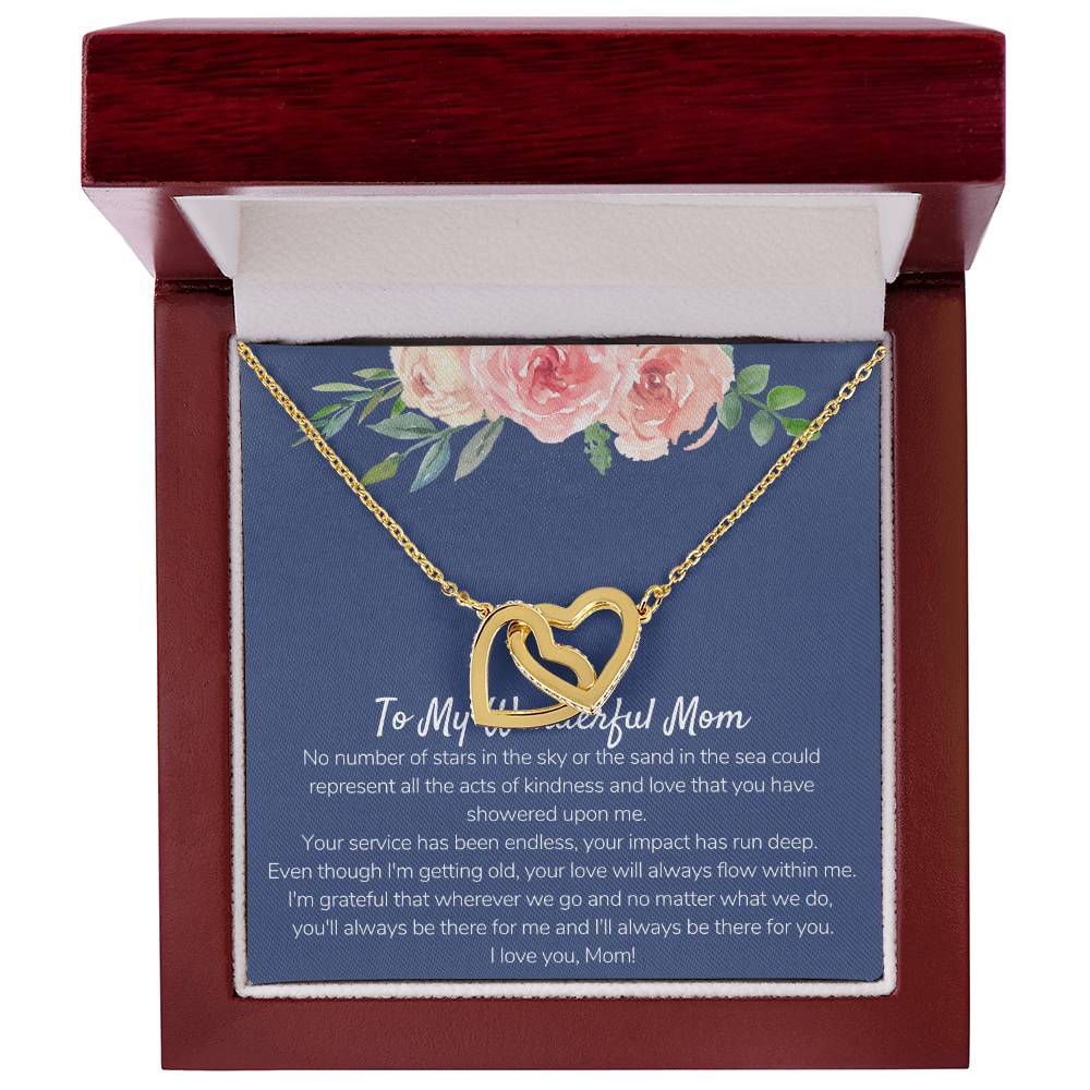 Wonderful Mom From Daughter Interlocking Hearts Necklace