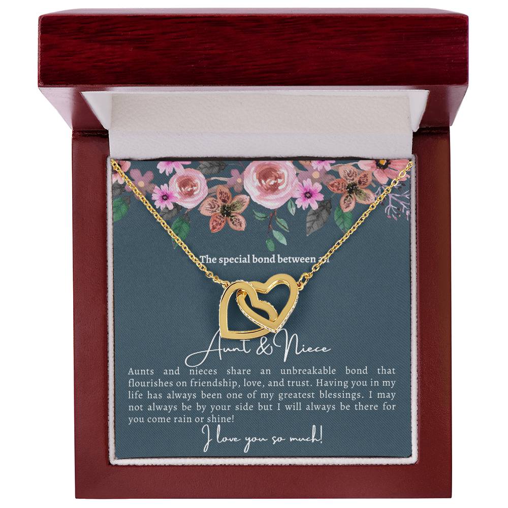 Aunt And Niece Special Bond Linked Hearts Necklace Interlocking Hearts Necklace