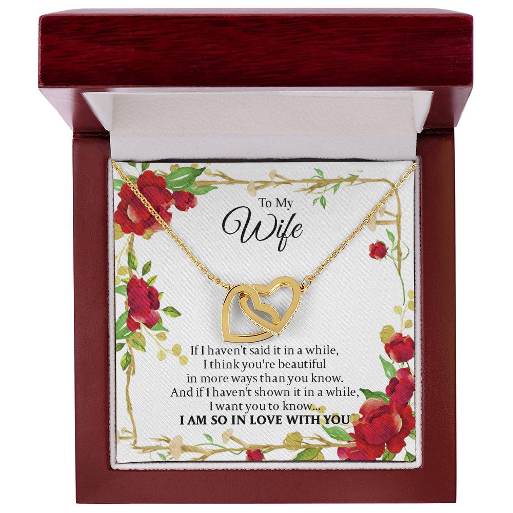 To My Wife - I Am So In Love With You - Forever Love Necklace Interlocking Hearts Necklace