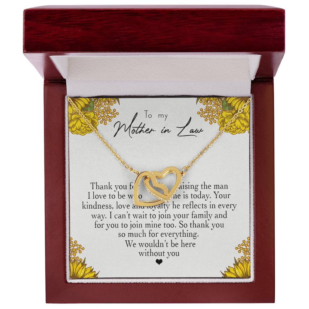 To My Mother In Law Thank You For Raising The Man I Love Heart Necklace Interlocking Hearts Necklace