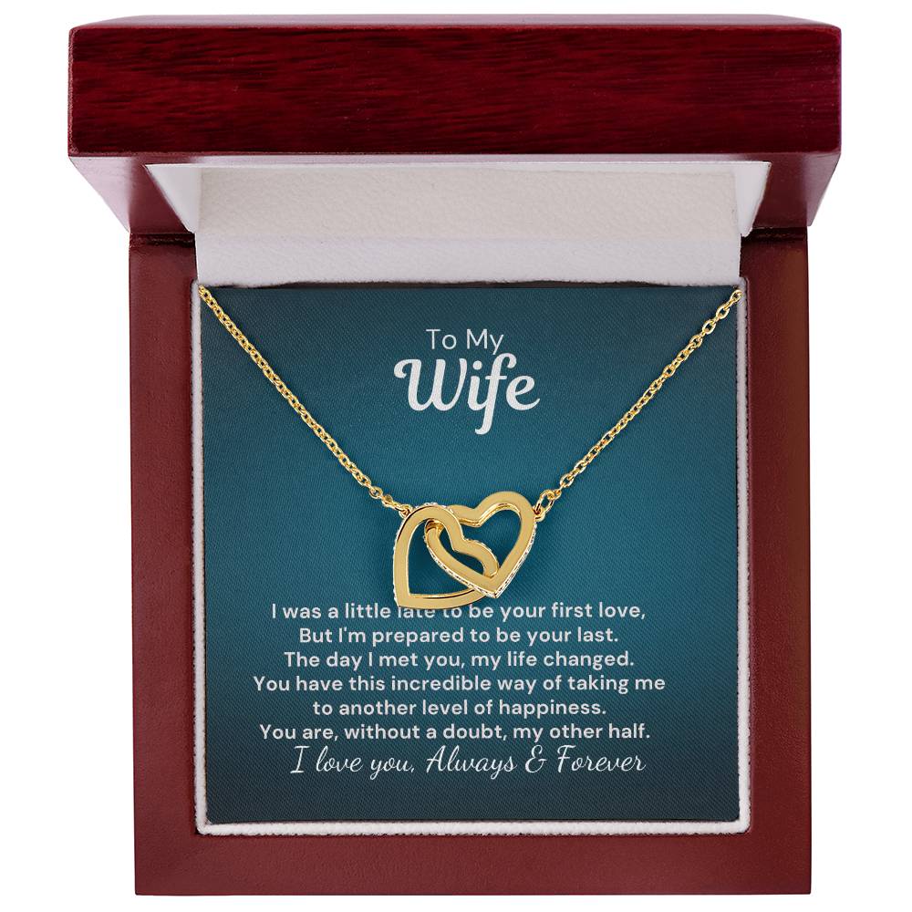 To My Wife - My Other Half - Interlocked Hearts Necklace Interlocking Hearts Necklace