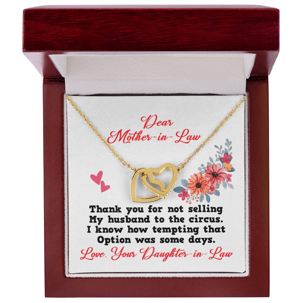 Gift For Mother In Law - Interlocking Heart Necklace Interlocking Hearts Necklace