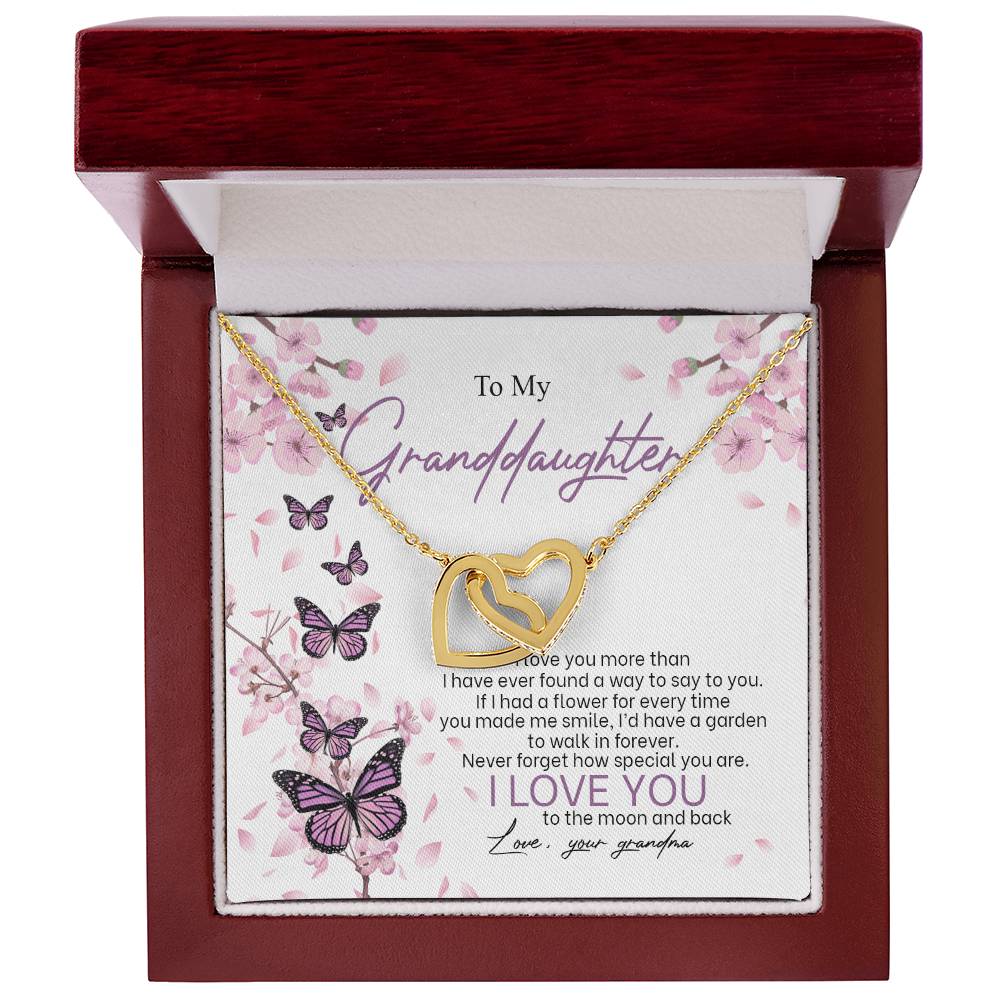 I Love You The Most - Best Gift For Granddaughter Interlocking Hearts Necklace