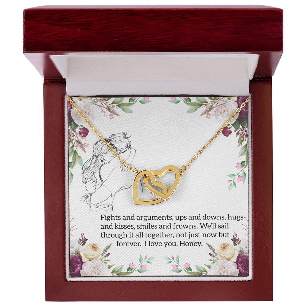 Gift For Girlfriend Interlocking Hearts Necklace