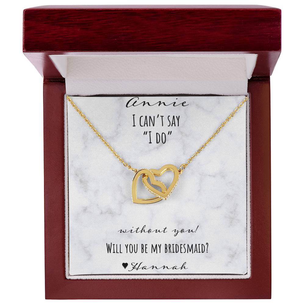 I Can'T Say I Do Without You - Marble Interlocking Hearts Necklace