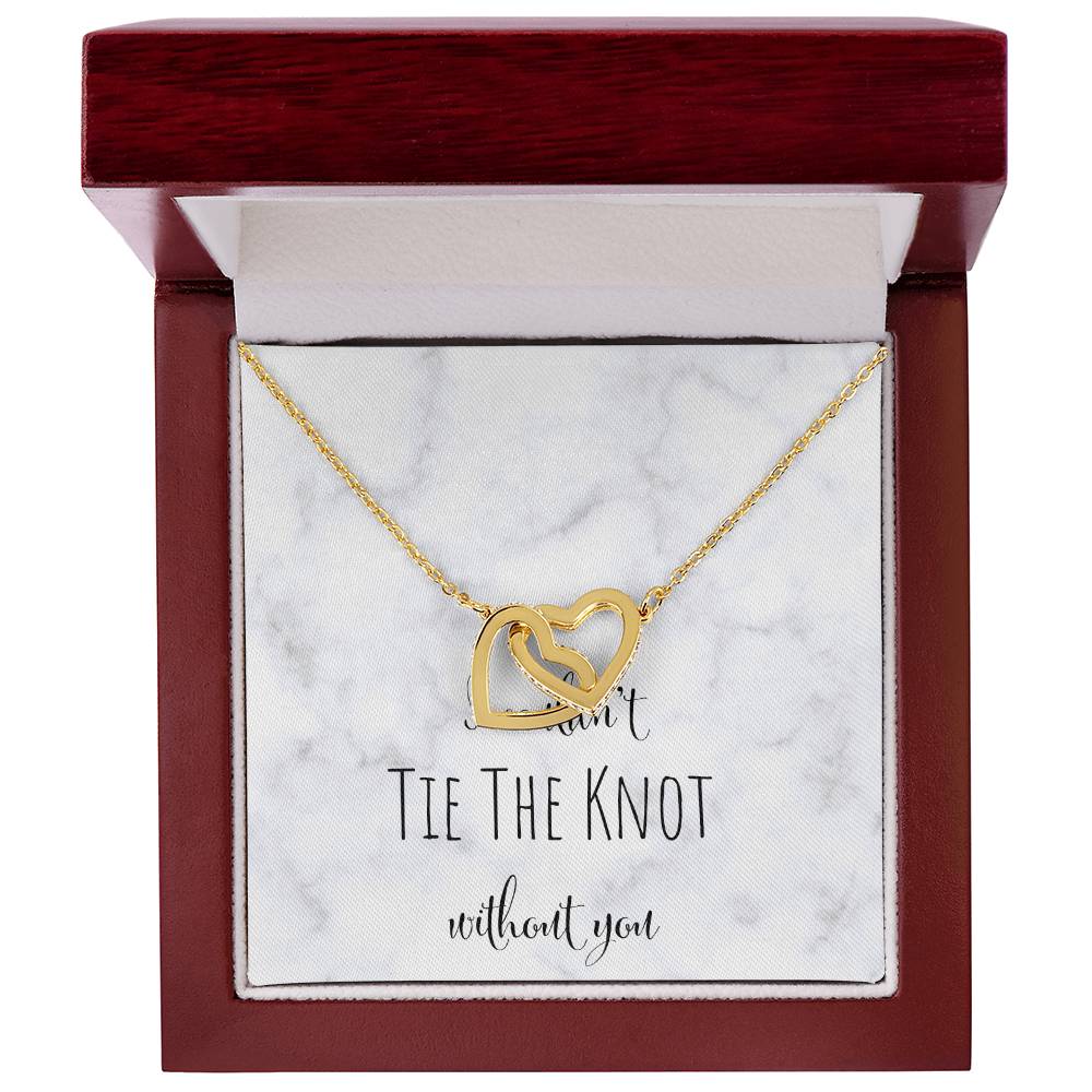 I Can'T Tie The Knot Without You - Silver Interlocking Hearts Necklace