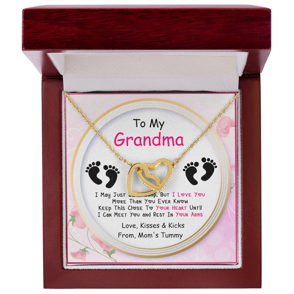 New Grandma Gift Interlocking Hearts Necklace