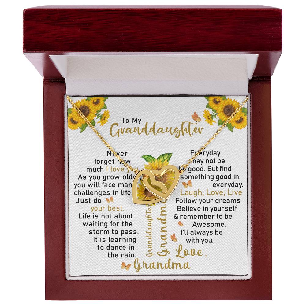 To My Granddaughter - Interlocking Hearts Necklace